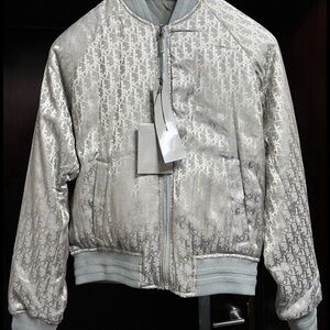 Dior Silver and Cream Patterned Jacket